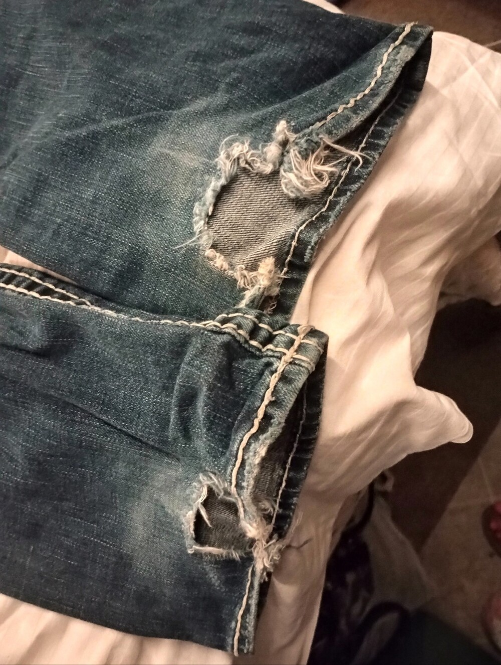 Rock Revival Women's Dark Blue Bootcut Jeans with White Contrast Stitching - Picture 3 of 5